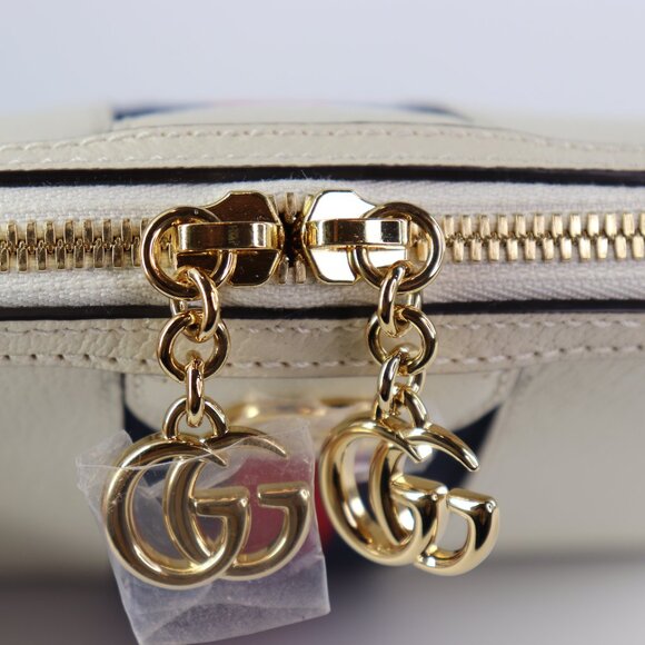*NEW* Gucci Ophidia Dome Sherry Leather Web Stripe Cream White - Picture 5 of 14